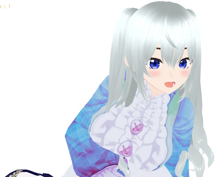 【無料】黒羽アゲハ(胸元フリルのブルーワンピ)【Vroid製】