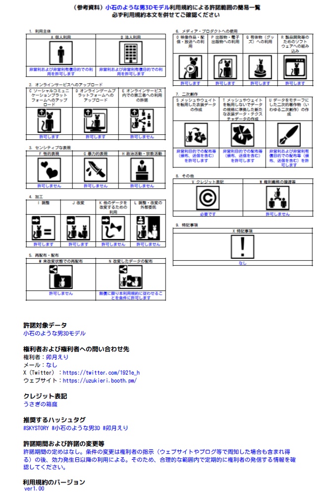 【無料】小石のような男【Vroid製】 - うさぎの箱庭 - 3/3