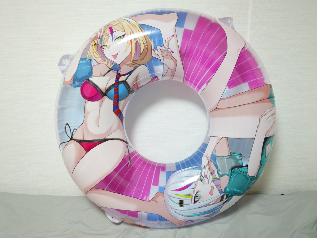 『音ゲーマーの姉妹』120cm スーパーサイズデザイン浮き輪 / 120cm Super-Size Design Swimming Ring «Rhythm Gamer Sisters»