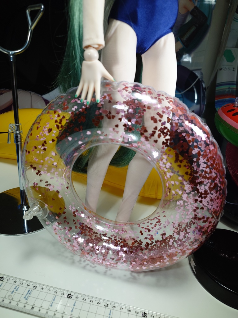 【ドール用】キラキラグリッター 1:3スケール ミニチュア浮き輪 / 1:3 Scale Miniature Shiny Glitter Swimming Ring