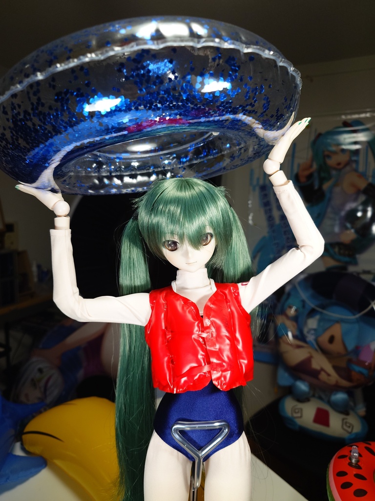 【ドール用】キラキラグリッター 1:3スケール ミニチュア浮き輪 / 1:3 Scale Miniature Shiny Glitter Swimming Ring