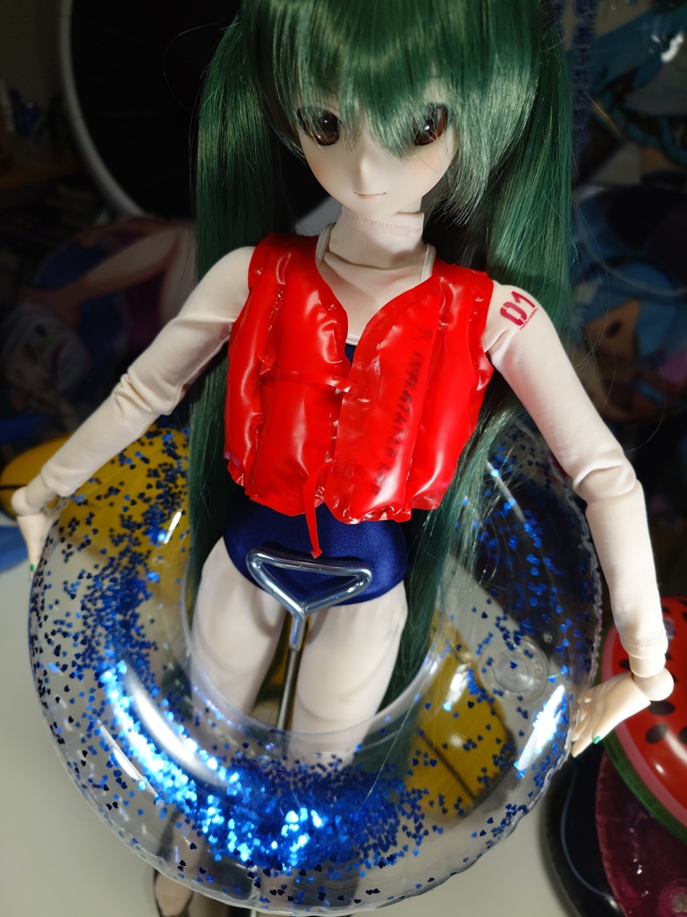 【ドール用】キラキラグリッター 1:3スケール ミニチュア浮き輪 / 1:3 Scale Miniature Shiny Glitter Swimming Ring