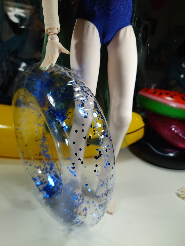 【ドール用】キラキラグリッター 1:3スケール ミニチュア浮き輪 / 1:3 Scale Miniature Shiny Glitter Swimming Ring