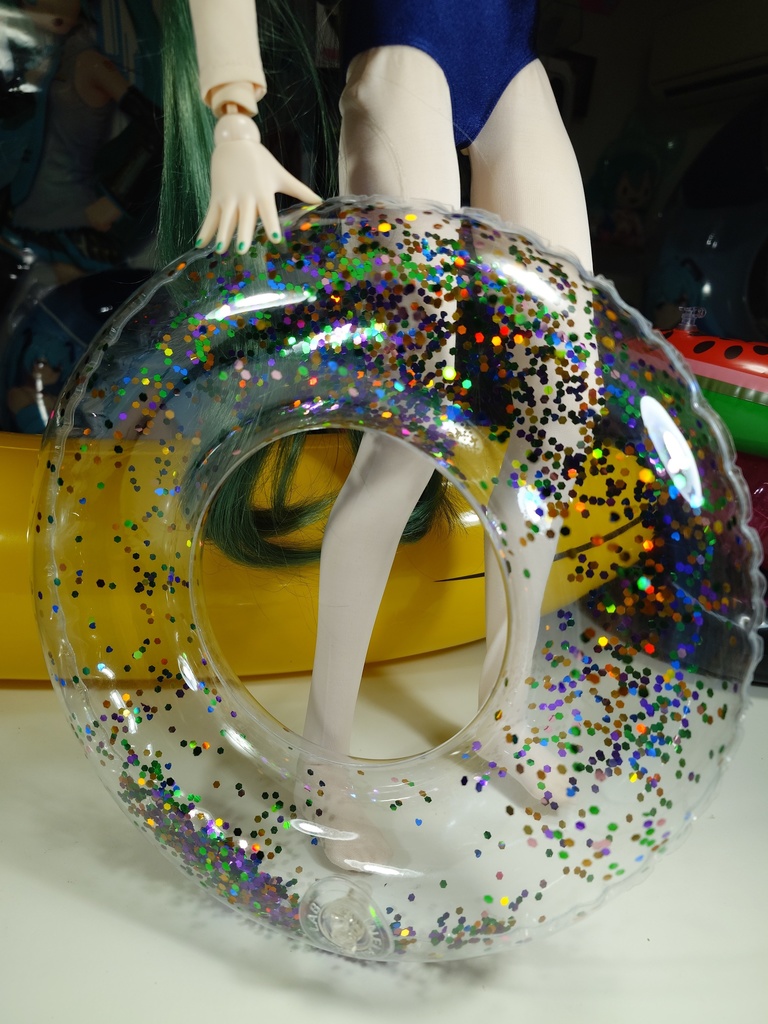【ドール用】キラキラグリッター 1:3スケール ミニチュア浮き輪 / 1:3 Scale Miniature Shiny Glitter Swimming Ring