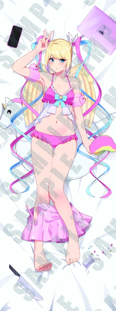 【160x60cm 空ビ抱き枕】超てんちゃん・あめちゃん/Kangel + Ame-chan Inflatable Dakimakura