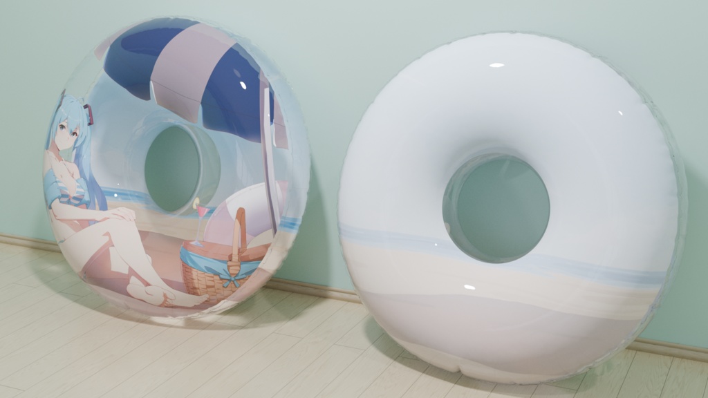 【予約頒布】【サイズアップ!】『歌姫との夏休み』150cm スーパーサイズデザイン浮き輪/【Preorder】Bigger Size! "Beach Vacation with Diva" 150cm Design Swimming Ring