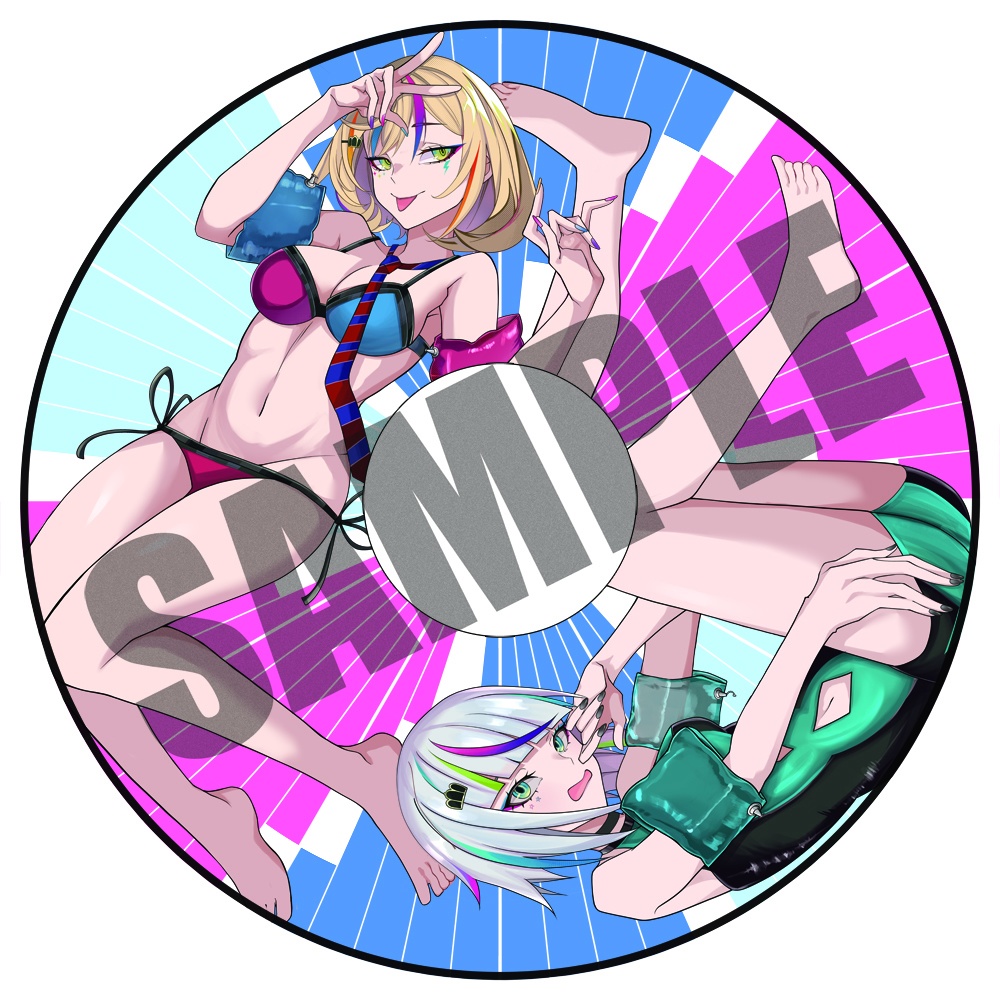 【予約頒布】【サイズアップ!】『音ゲーマーの姉妹』150cm メガサイズデザイン浮き輪/【Preorder】Bigger Size! Design Swimming Ring «Rhythm Gamer Sisters»