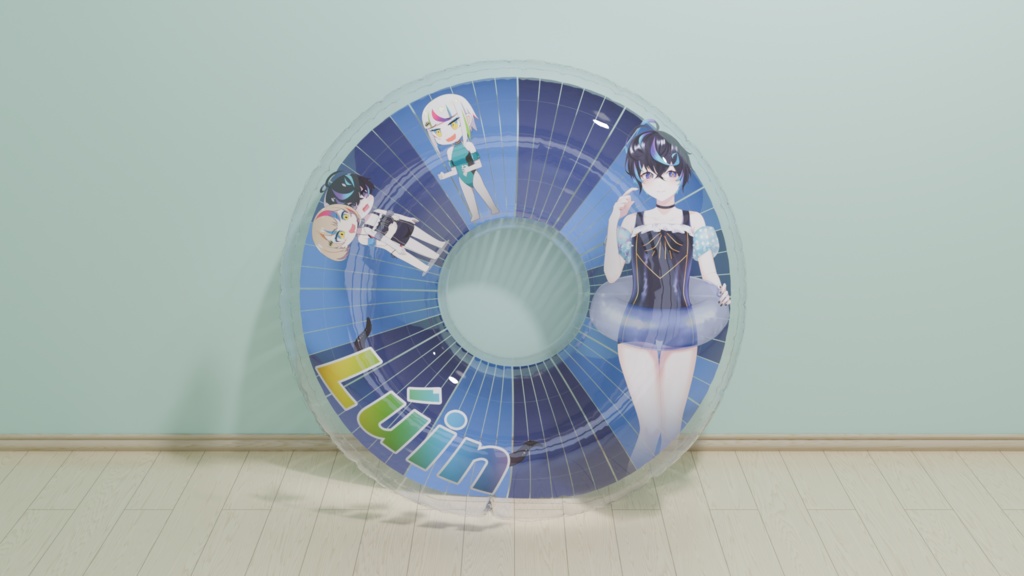 【予約頒布】【サイズアップ!】『音ゲーマーの夏休み〜裏〜』150cm メガサイズデザイン浮き輪/【Preorder】Bigger Size! Design Swimming Ring «Rhythm Gamers' Beach Vacation ~Side B~»