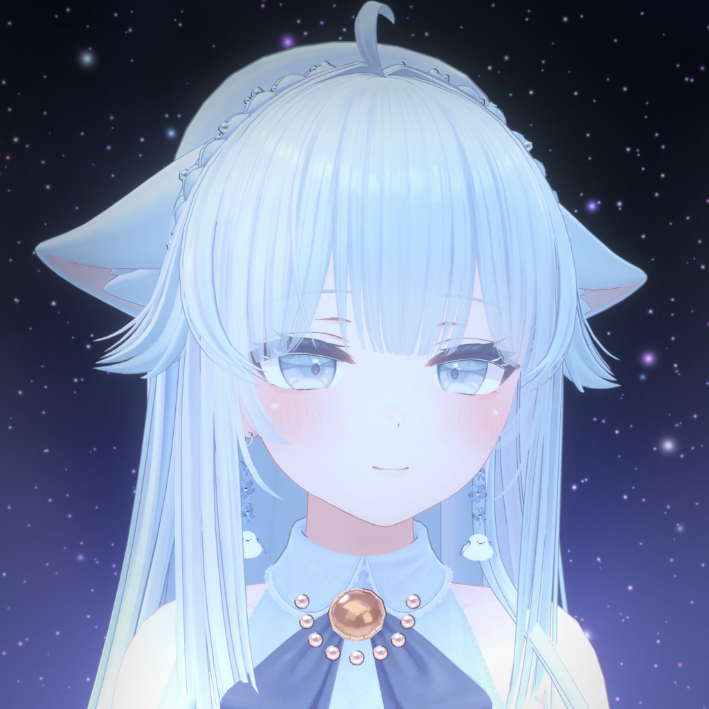 初出品記念-無料配布-【オリジナル3Dモデル】ゆらふわ!シマエナガのピアス