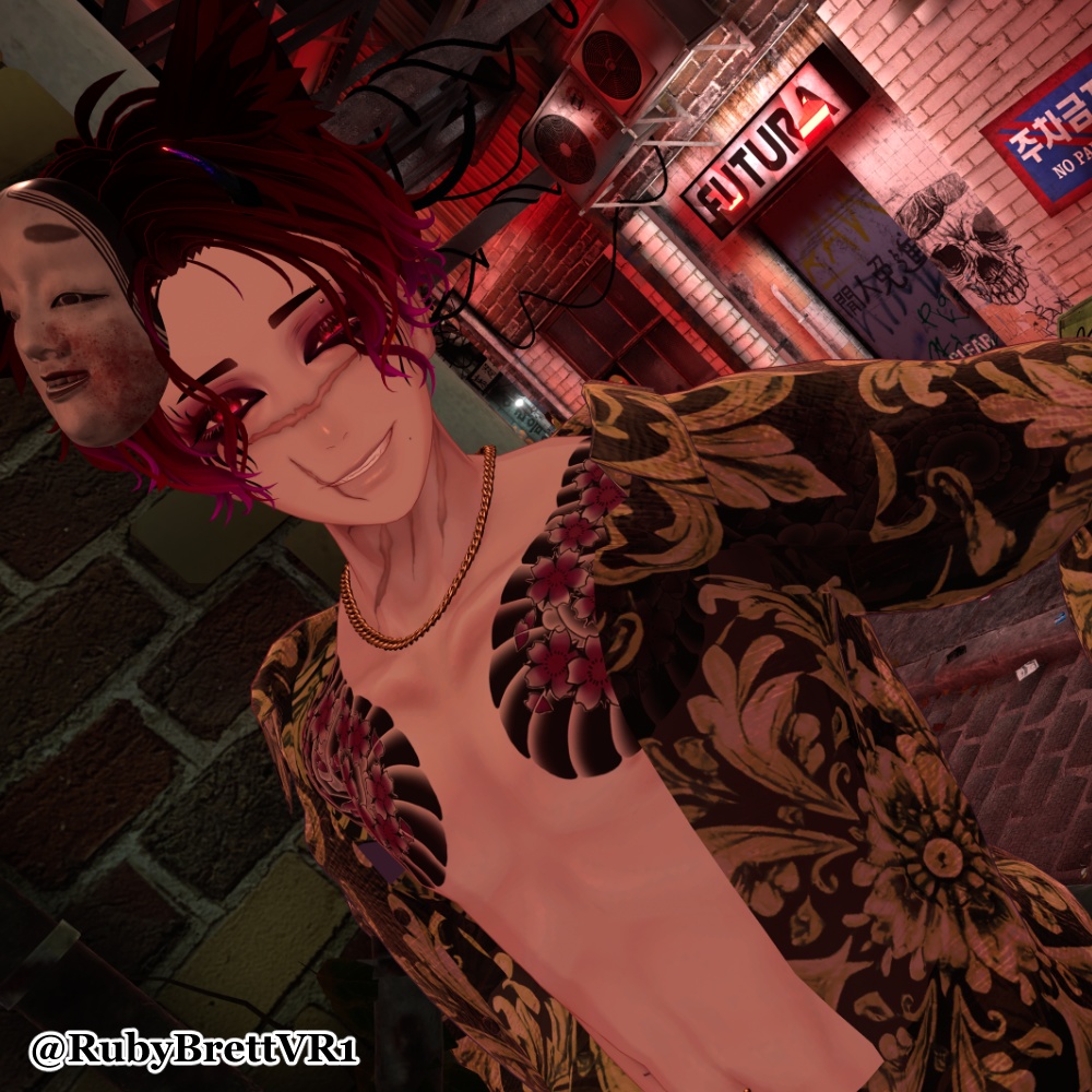 【無料】刺青 和彫り Tattoo Texture 桜吹雪 五部袖 【珍飯亭共通素体】