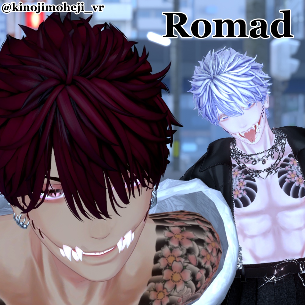 【無料】刺青 和彫り Tattoo Texture 桜吹雪 五部袖 【珍飯亭共通素体】