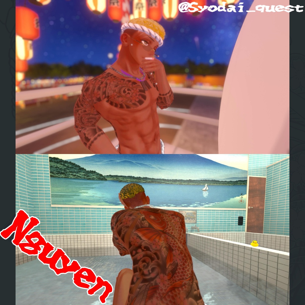 【珍飯亭共通素体】進化するタトゥー 【ETB vol.1】TIA1, TIA2 刺青 和彫 Tattoo Texture #horisame_vrc