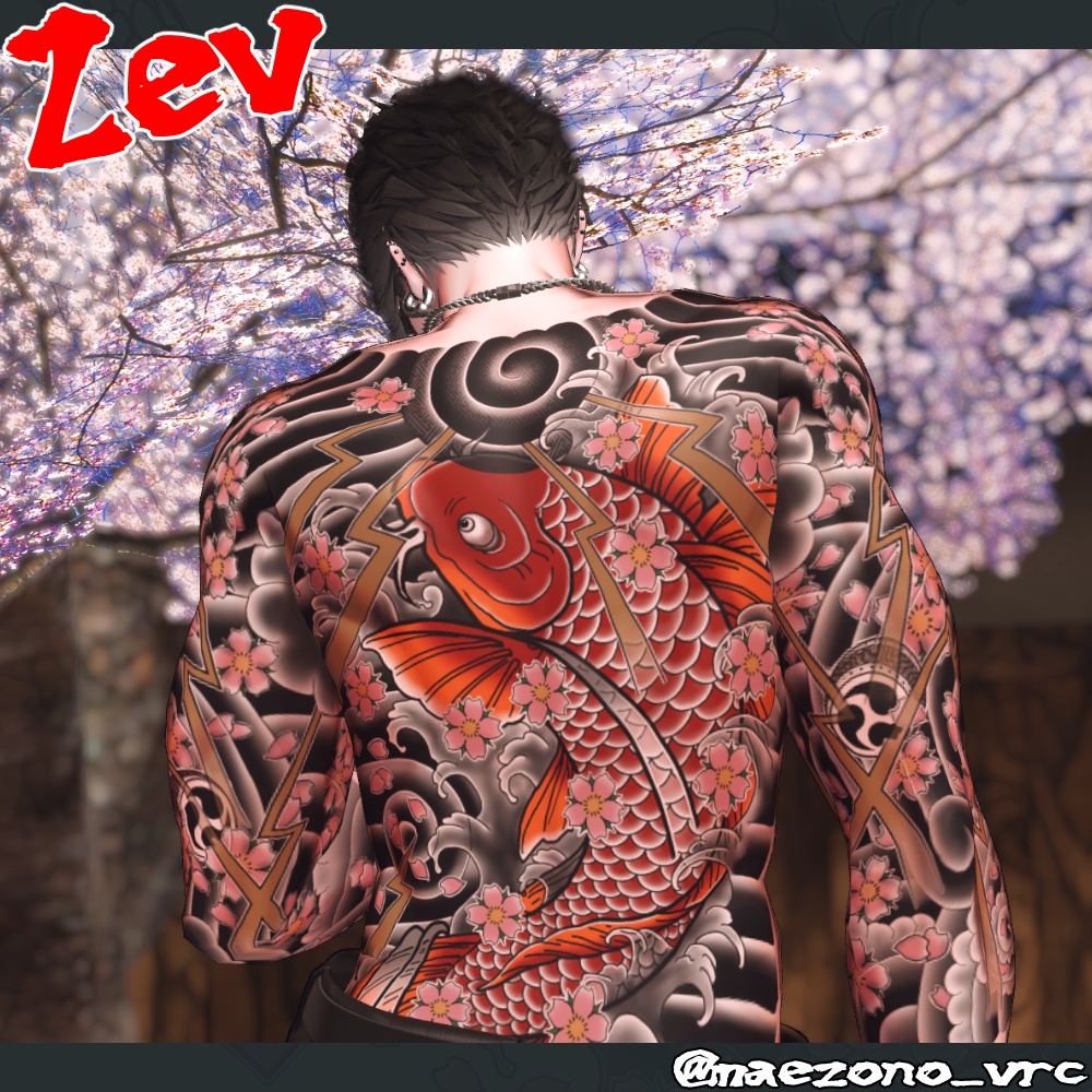 【珍飯亭共通素体】進化するタトゥー 【ETB vol.1】TIA1, TIA2 刺青 和彫 Tattoo Texture #horisame_vrc