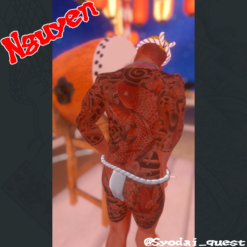【珍飯亭共通素体】進化するタトゥー 【ETB vol.1】TIA1, TIA2 刺青 和彫 Tattoo Texture #horisame_vrc