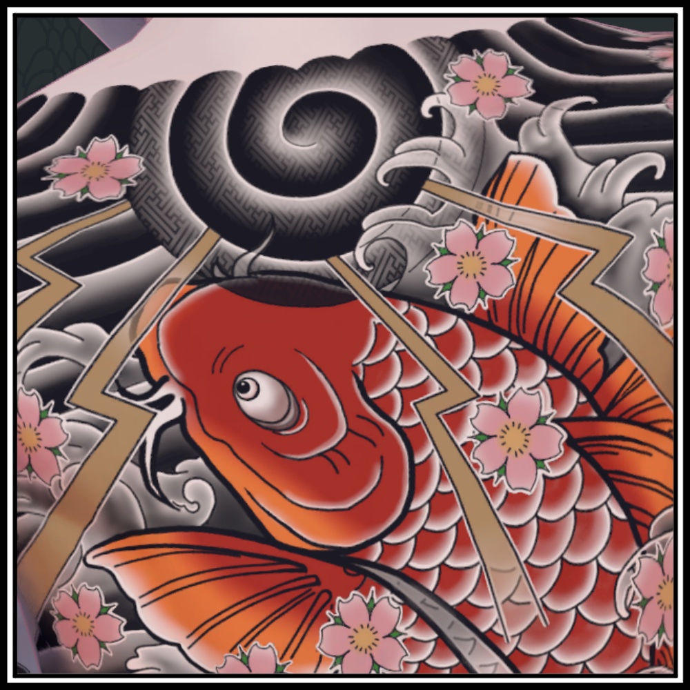 【珍飯亭共通素体】進化するタトゥー 【ETB vol.1】TIA1, TIA2 刺青 和彫 Tattoo Texture #horisame_vrc