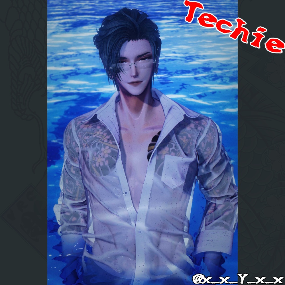 【珍飯亭共通素体】進化するタトゥー 【ETB vol.1】TIA1, TIA2 刺青 和彫 Tattoo Texture #horisame_vrc