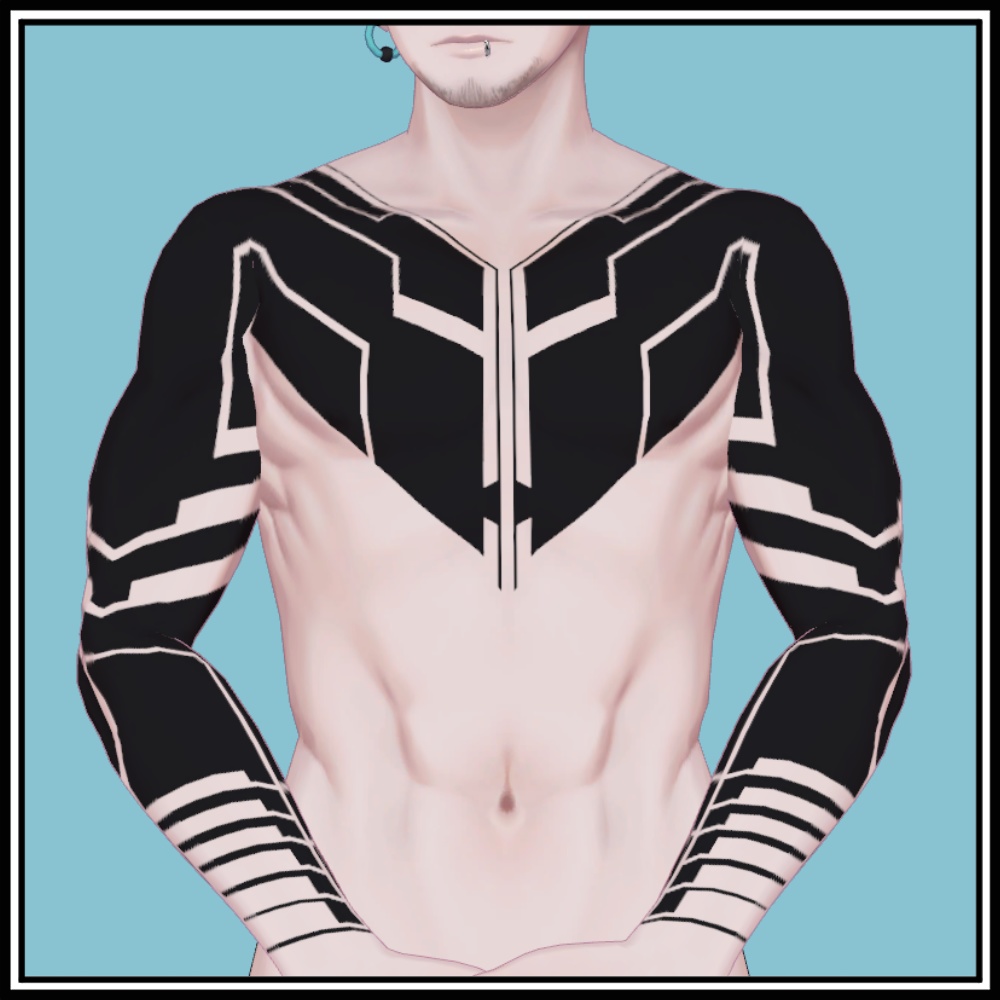 【珍飯亭共通素体】サイバー風タトゥーテクスチャ Blackout Tattoo Texture