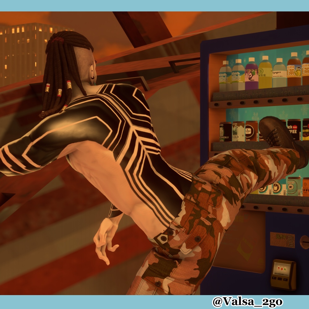 【珍飯亭共通素体】サイバー風タトゥーテクスチャ Blackout Tattoo Texture