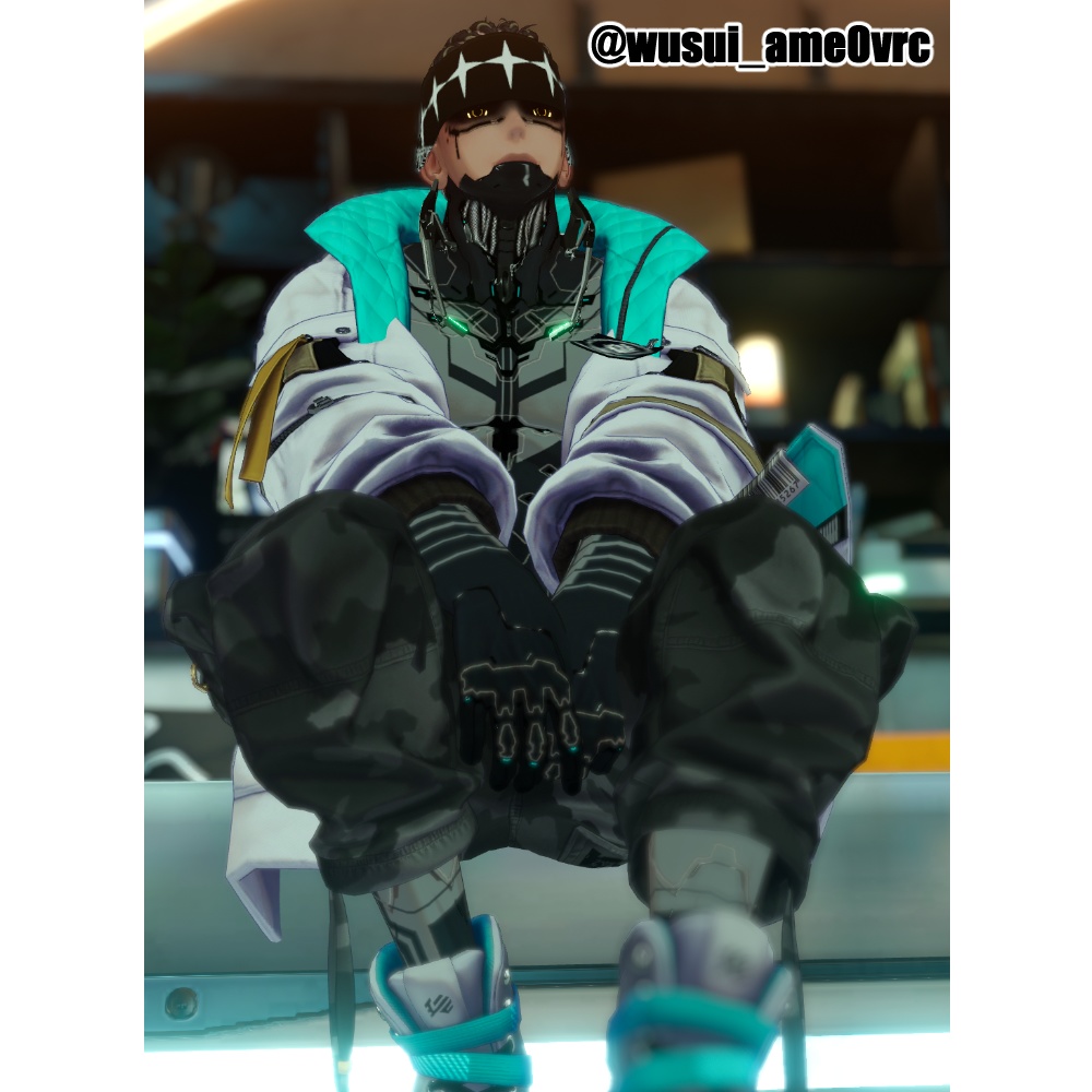 【珍飯亭共通素体】サイバー風タトゥーテクスチャ Blackout Tattoo Texture