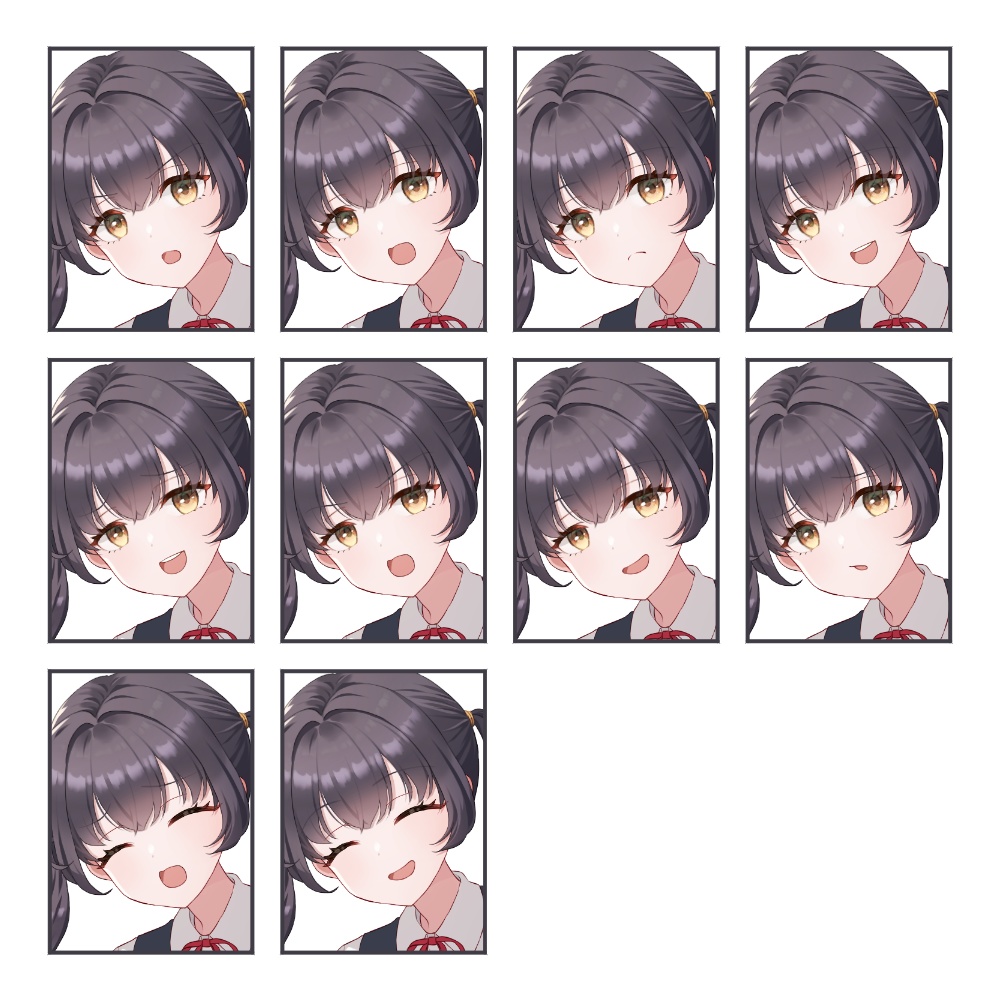 【立ち絵素材|無料版有り】女子学生2【表情10種】