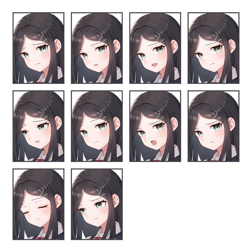 【立ち絵素材|無料版有り】女子学生3【表情10種】