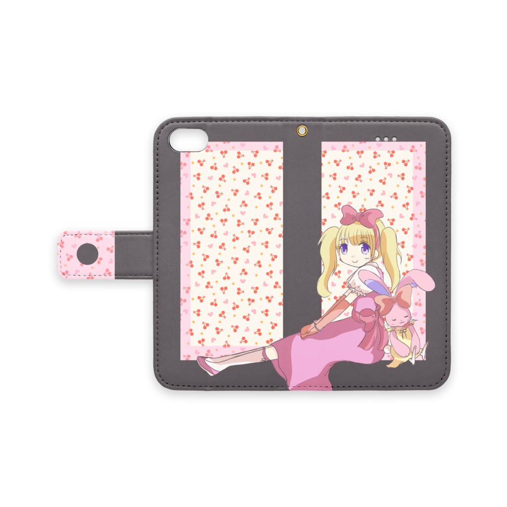 【手帳型iPhoneケース】うさぎと女の子♪