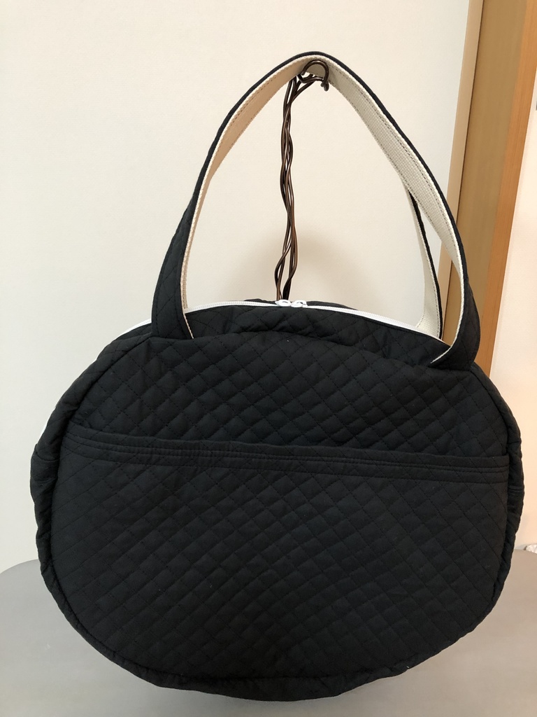 しょぼーんバッグ(*・ω・*)黒地桃顔