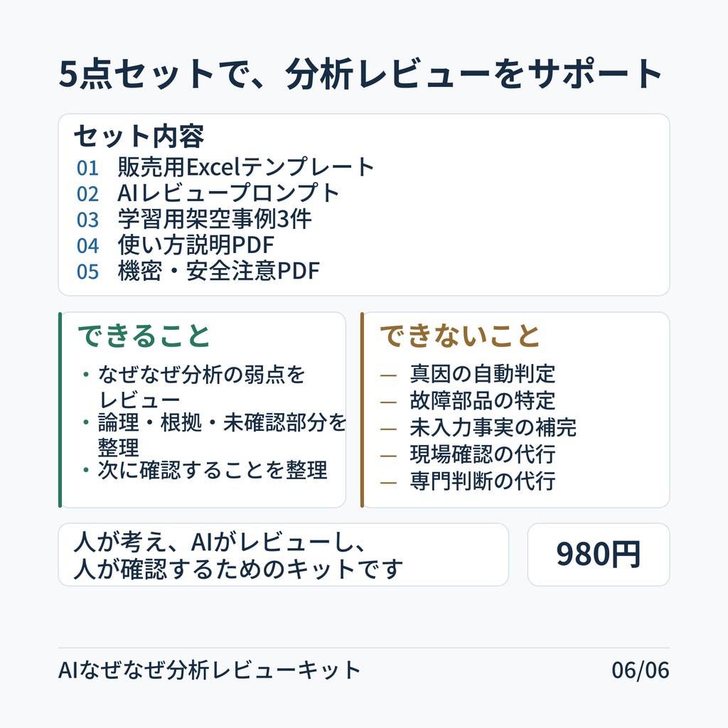 AIなぜなぜ分析レビューキット|製造現場のなぜなぜ分析をAIでレビュー