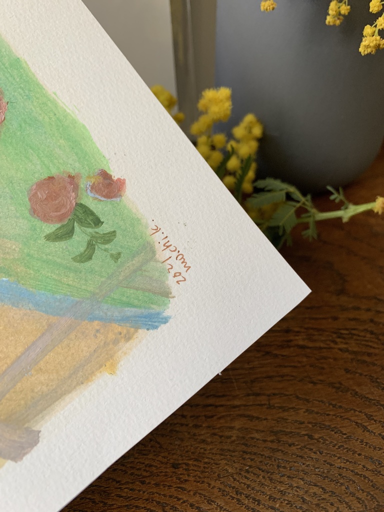 油彩drawing"プールサイド"