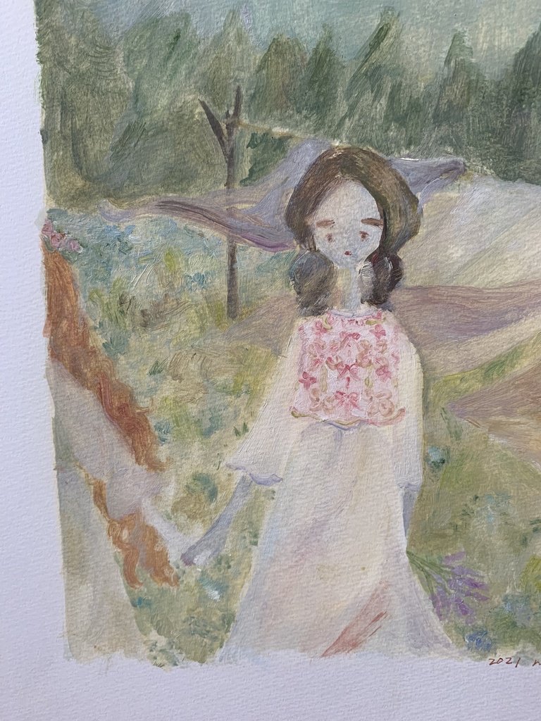 油彩drawing”繋いだままで”