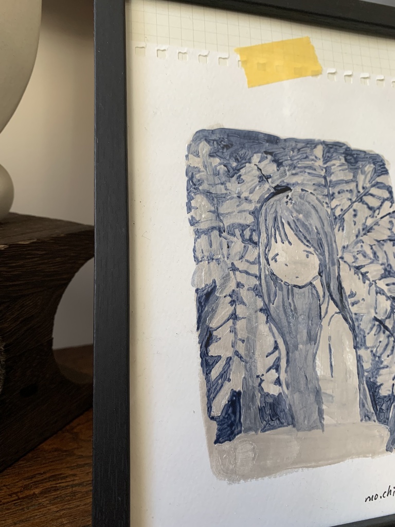 silver×blue drawing "you"