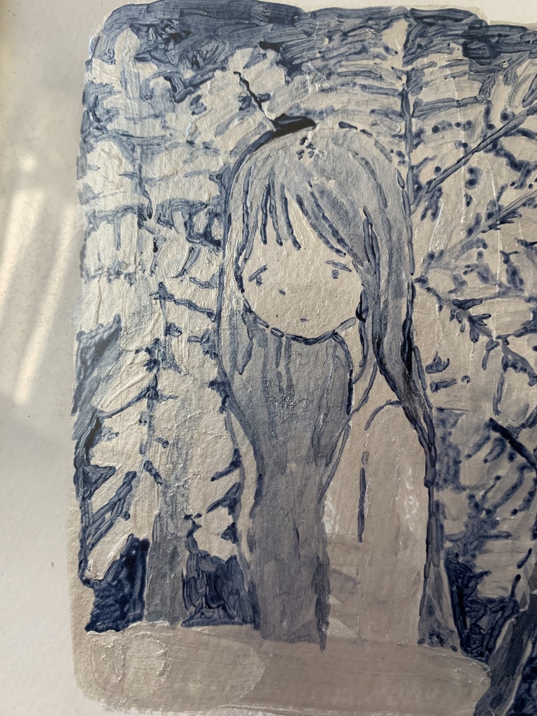 silver×blue drawing "you"