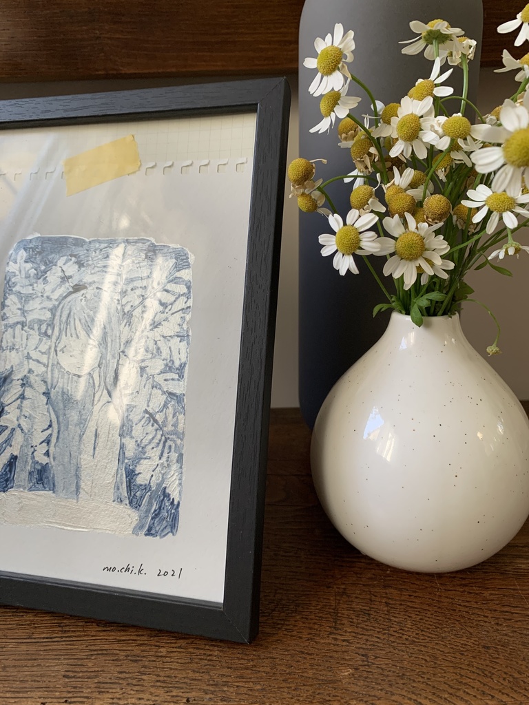 silver×blue drawing "you"