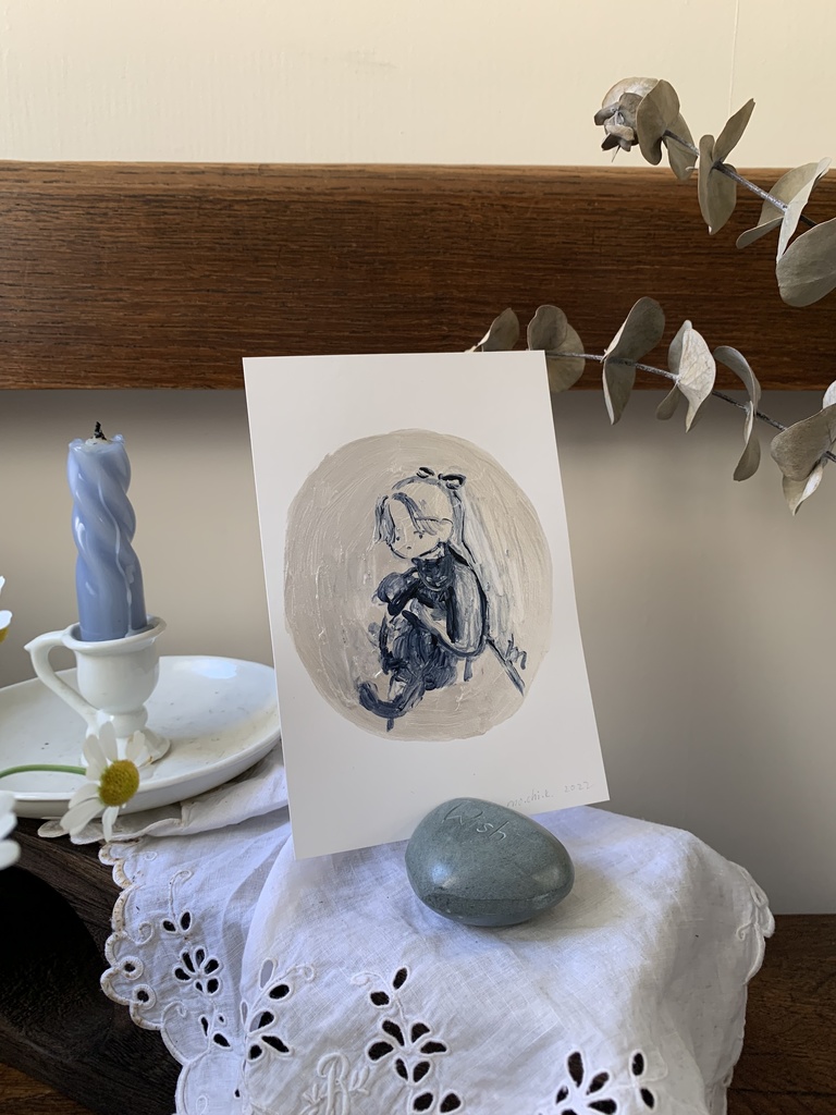 silver×blue drawing"ユミちゃん"