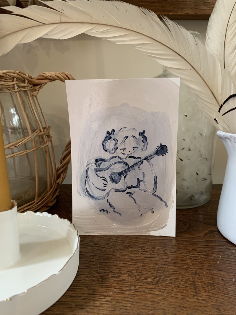 silver×blue drawing"ギター"