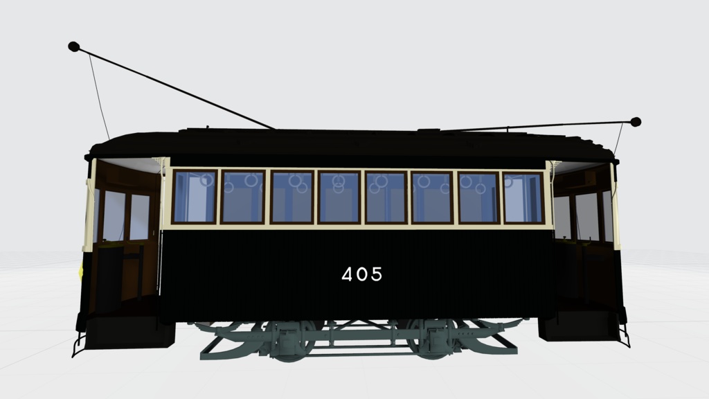 【3Dモデル】400形タイプ・路面電車 (Japanese old tram) ※販売終了予告・新規DL非推奨