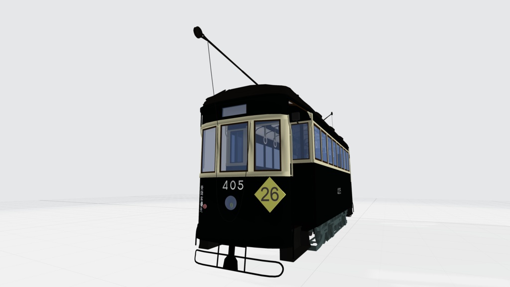 【3Dモデル】400形タイプ・路面電車 (Japanese old tram) ※販売終了予告・新規DL非推奨