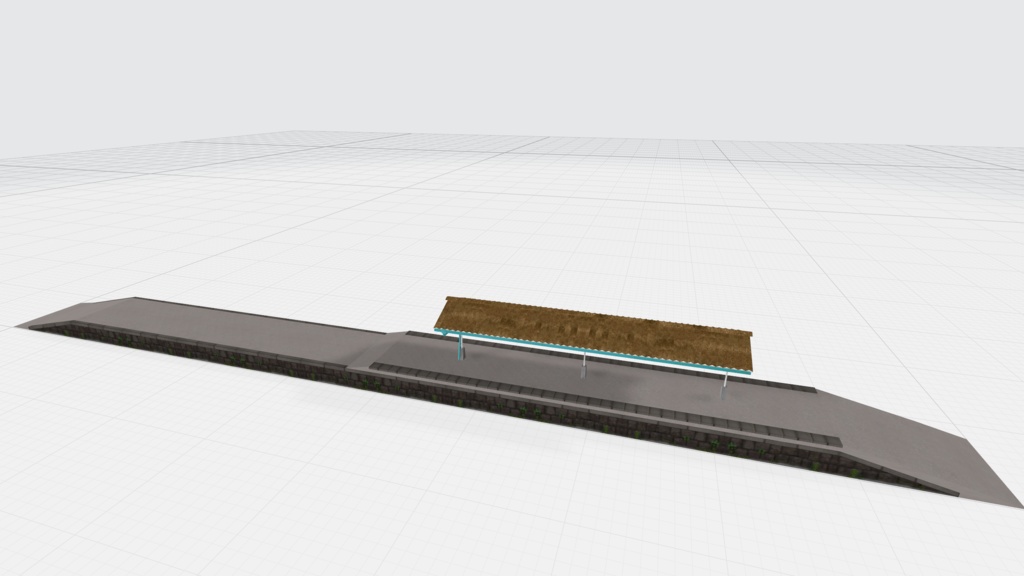 【3Dモデル】ローカル線プラットホーム