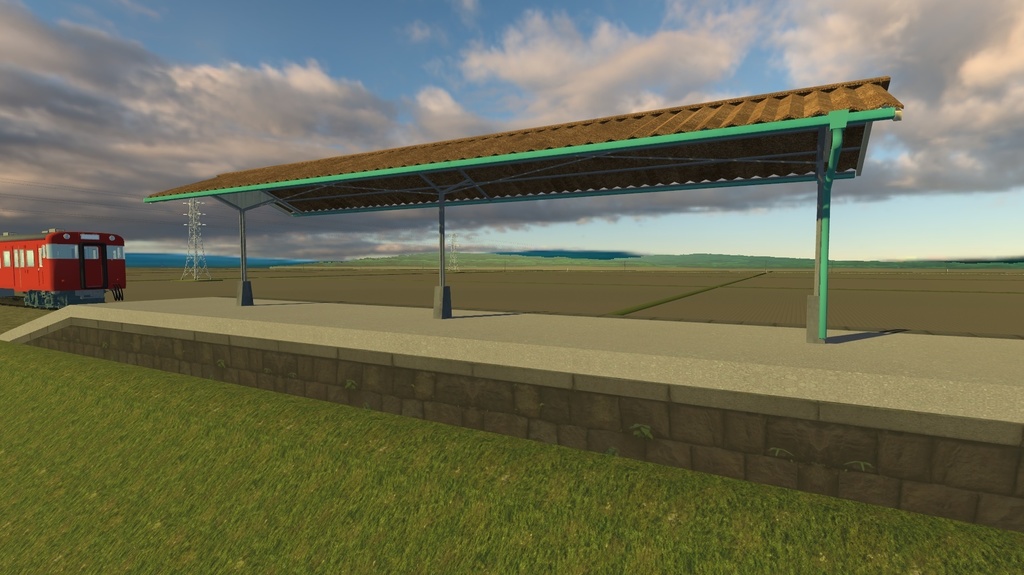 【3Dモデル】ローカル線プラットホーム