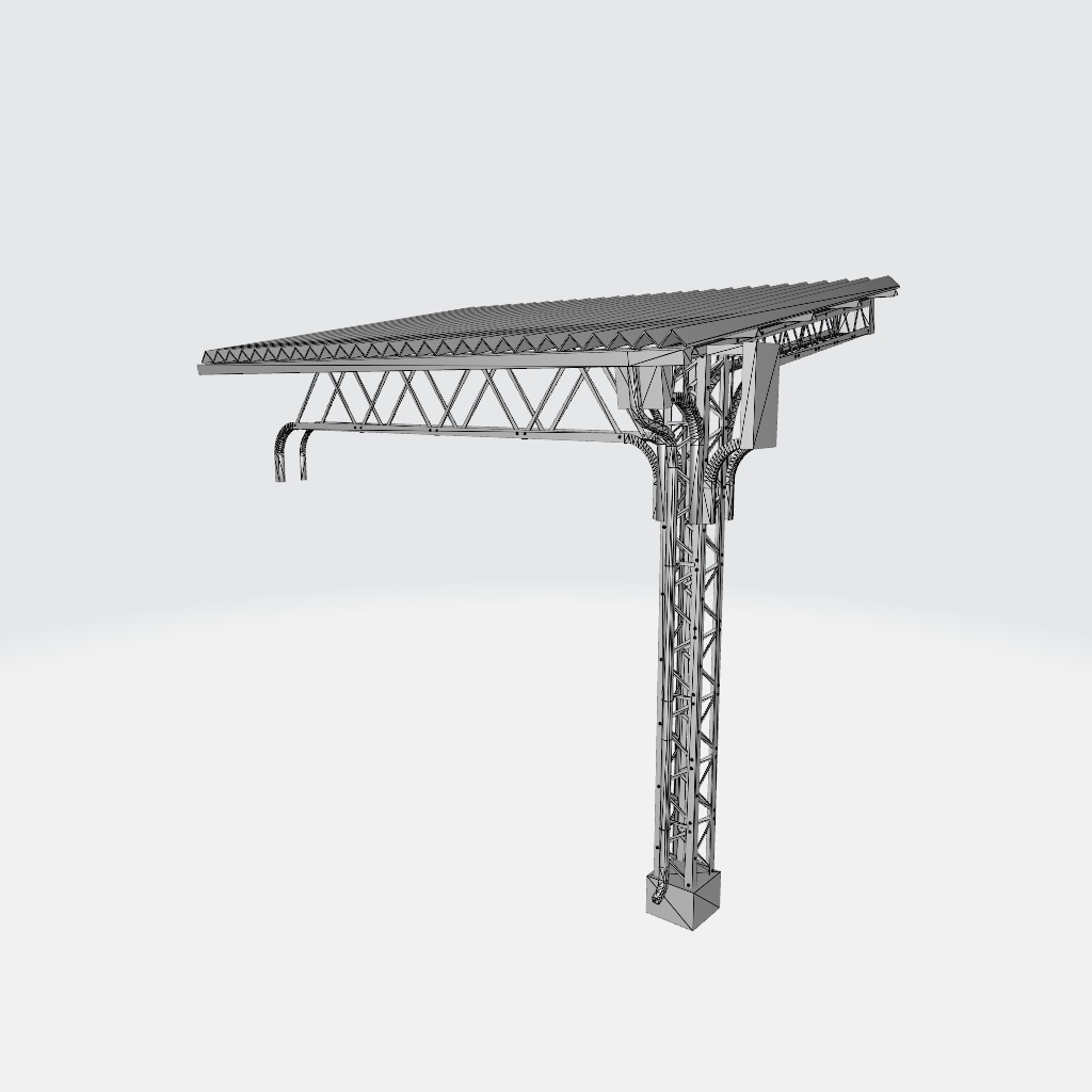 【3Dモデル】ホーム上屋(ホーム上やその他通路の上に設置する屋根)