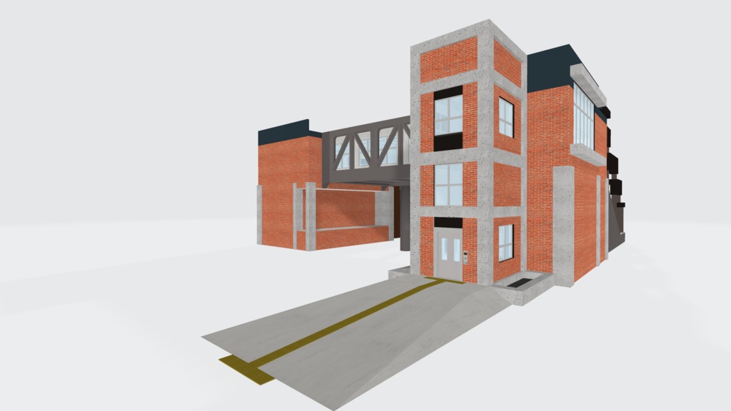 【3Dモデル】自由通路(狭幅通路・広幅通路)