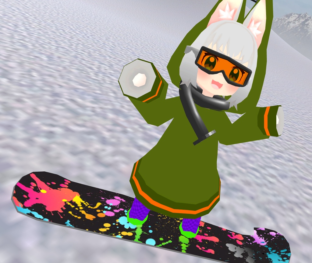 【無料有り】スノボっぽい板+移動モーション