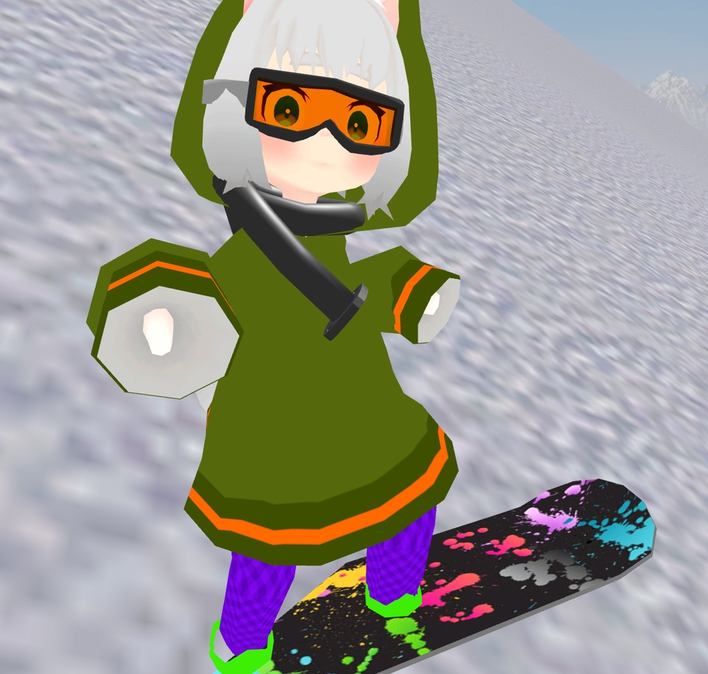 【無料有り】スノボっぽい板+移動モーション