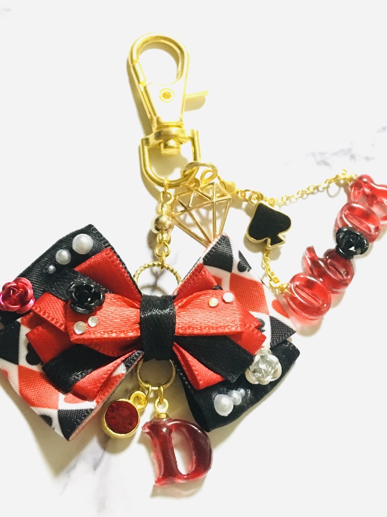 レジン 「D」リボンチャーム