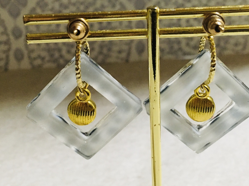 レジン ダルメシアン柄 ピアスorイヤリング