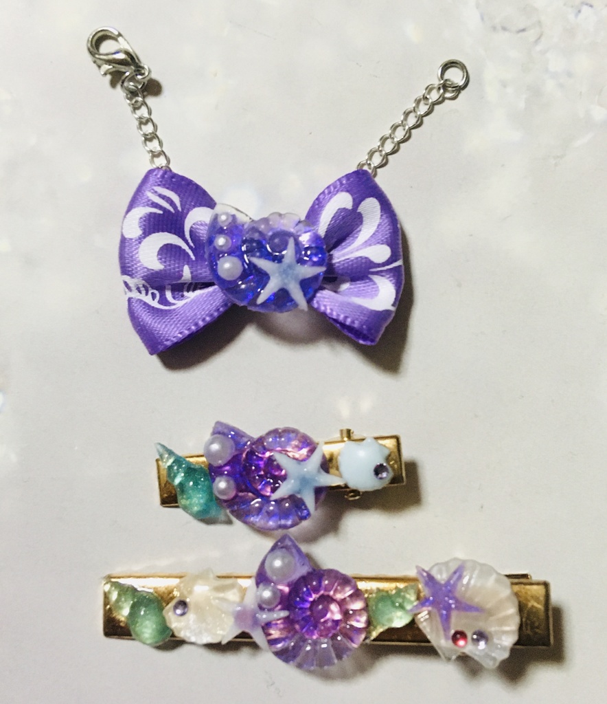 オクタイメージ ヘアクリップ 蝶ネクタイ風ネックレス(ライト)