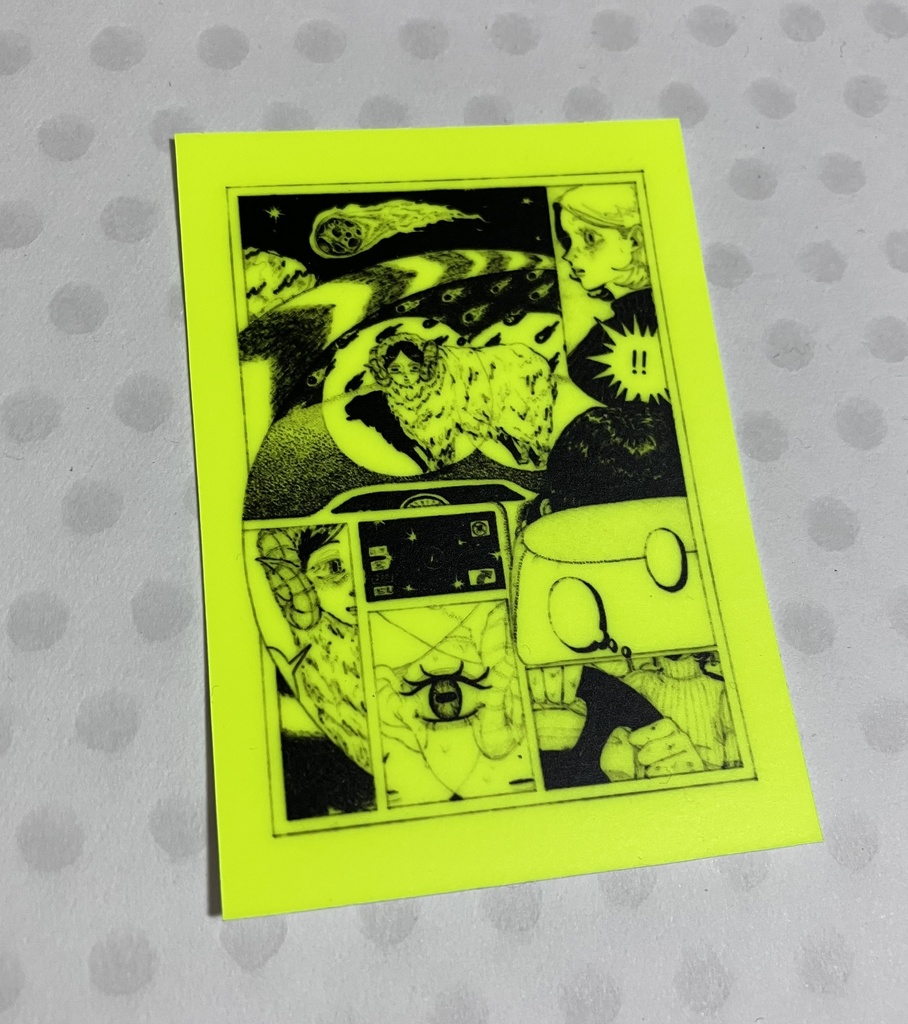 蛍光ステッカー