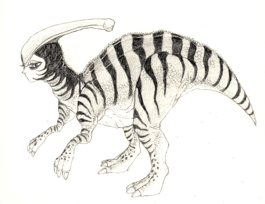 『パラサウロロフス』原画