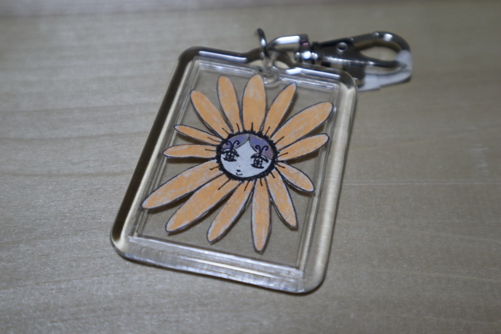ドローイングキーホルダー花