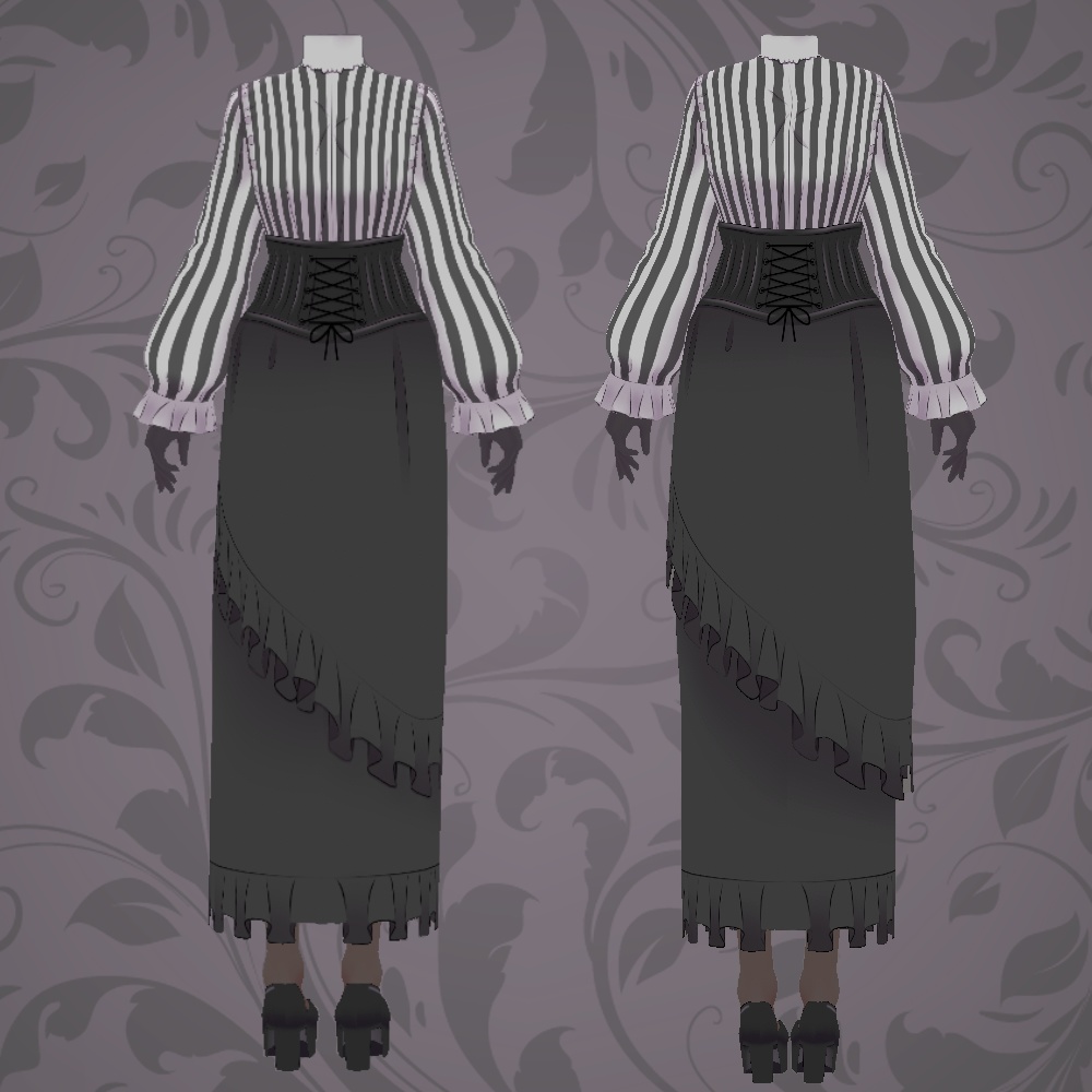 【VRoid テクスチャ】大人ゴシックロング丈(3種)